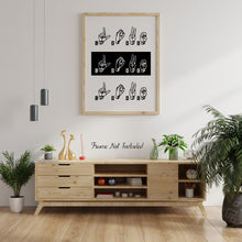 Load image into Gallery viewer, LOVE - ASL Wall Art - American Sign Language print - UNFRAMED Wall art