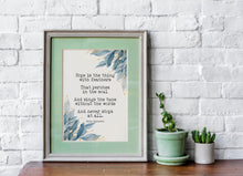Load image into Gallery viewer, Emily Dickinson - Hope is the thing with feathers... Poetry Wall decor Emily Dickinson poem UNFRAMED