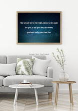 Load image into Gallery viewer, Peter Pan Quote, The second star to the right, shines in the night for you - Book Quote Print for nursery UNFRAMED