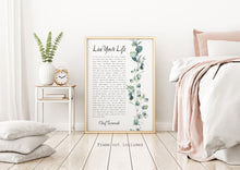 Load image into Gallery viewer, Live Your Life by Chief Tecumseh Native American Poetry Poster Print, Physical Print Without Frame