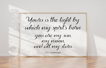 Load image into Gallery viewer, E.E. Cummings quote you are my sun, my moon, and all my stars Art Print Home Decor poetry wall art horizontal wall art UNFRAMED