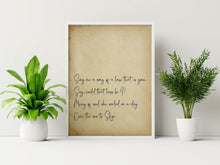 Load image into Gallery viewer, Skye Boat Song - Sing me a song of a lass that is gone Romantic Art Print bedroom decor Unframed lyrics print UNFRAMED