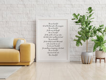 Load image into Gallery viewer, She Was Beautiful F Scott Fitzgerald Quote - Valentines Gift For Her
