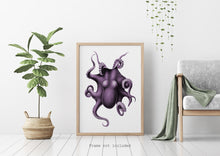 Load image into Gallery viewer, Vintage Octopus wall art print - Nautical wall art UNFRAMED