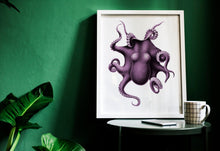 Load image into Gallery viewer, Vintage Octopus wall art print - Nautical wall art UNFRAMED