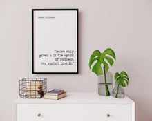 Load image into Gallery viewer, Robin Williams Print - You’re only given a little spark of madness. You mustn’t lose it. - Inspirational Robin Williams quote UNFRAMED