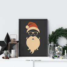 Load image into Gallery viewer, Modern Santa Wall Art, Christmas Decor, Hipster Santa Claus Art print