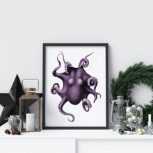 Load image into Gallery viewer, Vintage Octopus wall art print - Nautical wall art UNFRAMED