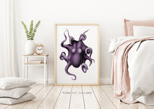 Load image into Gallery viewer, Vintage Octopus wall art print - Nautical wall art UNFRAMED