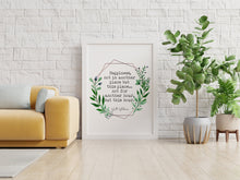Load image into Gallery viewer, Walt Whitman Quote - Happiness, not in another place but this place - poetry print literary wall art print UNFRAMED