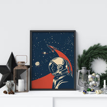 Load image into Gallery viewer, Vintage Space Travel illustration - Astronaut - Space decor Spaceman