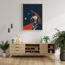 Load image into Gallery viewer, Vintage Space Travel illustration - Astronaut - Space decor Spaceman