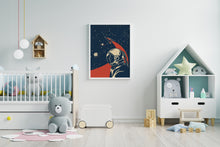 Load image into Gallery viewer, Vintage Space Travel illustration - Astronaut - Space decor Spaceman
