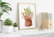 Load image into Gallery viewer, Watercolor succulent print - Succulent painting poster Girls Bedroom decor 11x14 print UNFRAMED