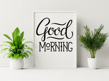 Load image into Gallery viewer, Bedroom Wall Art Good Morning print - kids room print - nursery wall art