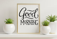 Load image into Gallery viewer, Bedroom Wall Art Good Morning print - kids room print - nursery wall art