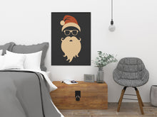 Load image into Gallery viewer, Modern Santa Wall Art, Christmas Decor, Hipster Santa Claus Art print