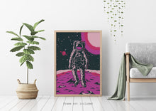 Load image into Gallery viewer, Astronaut Print - Vintage Spaceman poster - Space theme decor