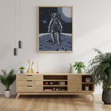 Load image into Gallery viewer, Astronaut Print - Vintage Spaceman poster - Space theme decor