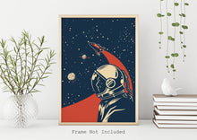 Load image into Gallery viewer, Vintage Space Travel illustration - Astronaut - Space decor Spaceman