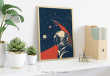 Load image into Gallery viewer, Vintage Space Travel illustration - Astronaut - Space decor Spaceman