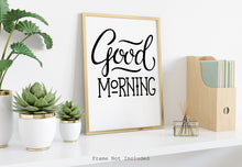 Load image into Gallery viewer, Bedroom Wall Art Good Morning print - kids room print - nursery wall art
