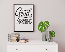 Load image into Gallery viewer, Bedroom Wall Art Good Morning print - kids room print - nursery wall art