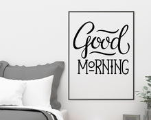 Load image into Gallery viewer, Bedroom Wall Art Good Morning print - kids room print - nursery wall art