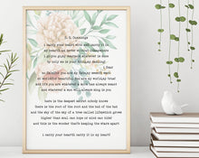 Load image into Gallery viewer, Cummings Poem I carry your heart (I carry it in my heart) Art Print Home Decor poetry wall art - Nursery Wall Art