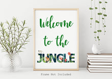 Load image into Gallery viewer, Welcome To The Jungle Printable Bedroom wall art - Jungle nursery wall art jungle theme print Digital Download