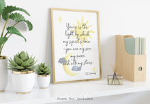 Load image into Gallery viewer, EE Cummings quote, Sun and Moon Wall art - you are my sun, my moon, and all my stars - Nursery Wall Art or Baby Shower Gift UNFRAMED