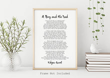 Load image into Gallery viewer, A Boy and His Dad poem - Father's Day Gift - Edgar Guest Poem - Art Print Home office Decor poetry wall art UNFRAMED