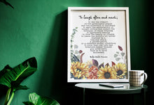 Load image into Gallery viewer, To Laugh Often and Much - Emerson - Ralph Waldo Emerson Quote - This is to have succeeded - Print for library decor UNFRAMED