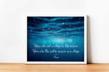 Load image into Gallery viewer, Rumi quote - Drop In The Ocean - inspirational wall art Unframed poster