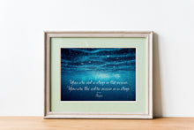 Load image into Gallery viewer, Rumi quote - Drop In The Ocean - inspirational wall art Unframed poster