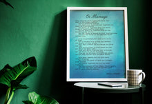 Load image into Gallery viewer, On Marriage Kahlil Gibran Poem - Art Print Home office Decor poetry wall art UNFRAMED
