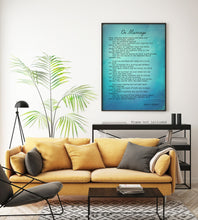 Load image into Gallery viewer, On Marriage Kahlil Gibran Poem - Art Print Home office Decor poetry wall art UNFRAMED