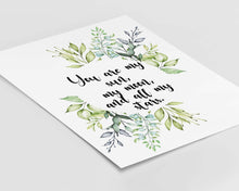 Load image into Gallery viewer, E.E. Cummings quote you are my sun, my moon, and all my stars Art Print Home Decor poetry wall art love quote home decor UNFRAMED