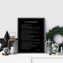 Load image into Gallery viewer, On Friendship Kahlil Gibran Poem- Art Print Home office Decor poetry wall art UNFRAMED