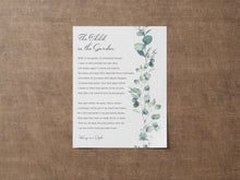 Load image into Gallery viewer, The Child in the Garden by Henry van Dyke - poetry wall art UNFRAMED