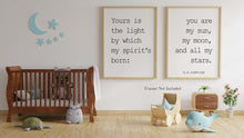 Load image into Gallery viewer, E.E. Cummings quote you are my sun, my moon, and all my stars - Set of 2 prints - Art Print Home Decor poetry wall art UNFRAMED