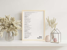 Load image into Gallery viewer, Maya Angelou Poem - Feminist Art Wall Art self respect quote UNFRAMED