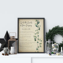 Load image into Gallery viewer, Go to the limits Rilke Poem - Let everything happen to you... No feeling is final UNFRAMED