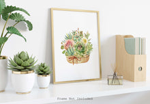 Load image into Gallery viewer, Watercolor succulent print - succulent painting poster Girls Bedroom decor UNFRAMED