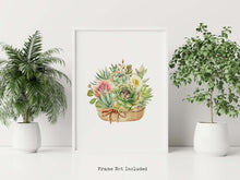 Load image into Gallery viewer, Watercolor succulent print - succulent painting poster Girls Bedroom decor UNFRAMED