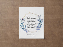 Load image into Gallery viewer, Walt Whitman Print - We were together. I forget the rest
