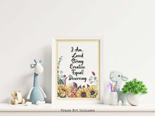 Load image into Gallery viewer, Personalized Affirmation Poster - Positive Affirmation Wall Art - I Am Loved, I Am Strong, I Am Deserving - Physical Print Without Frame