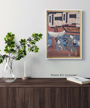 Load image into Gallery viewer, Hiroshige Print - Japanese Art - Enjoying the fireworks and the cool of the evening at Ryogoku bridge in the Eastern Capital