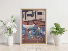 Load image into Gallery viewer, Hiroshige Print - Japanese Art - Enjoying the fireworks and the cool of the evening at Ryogoku bridge in the Eastern Capital