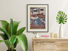 Load image into Gallery viewer, Hiroshige Print - Japanese Art - Enjoying the fireworks and the cool of the evening at Ryogoku bridge in the Eastern Capital